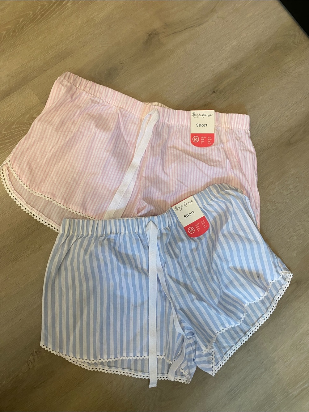 Pink & Blue Striped Women’s Sleep Shorts - Set of 2